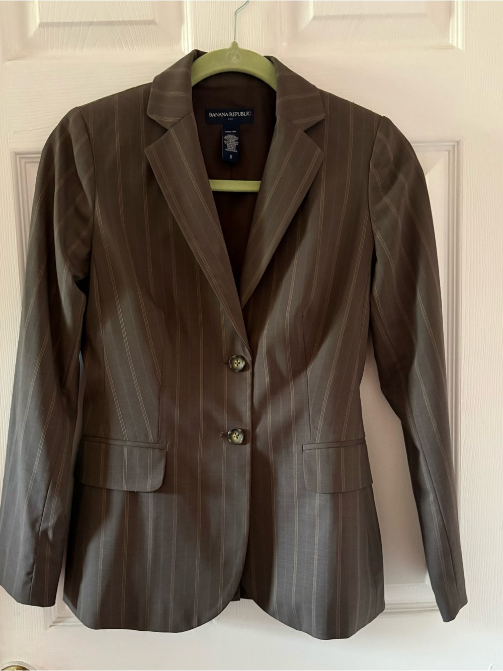 Banana Republic Brown Pinstripe Women's Two-Piece Suit Size 0 - Picture 9 of 16
